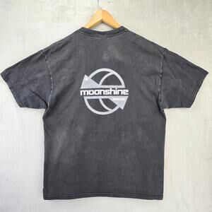 Vintage Moonshine Music Shirt XL Faded Black Y2K Electronic House Rap Country